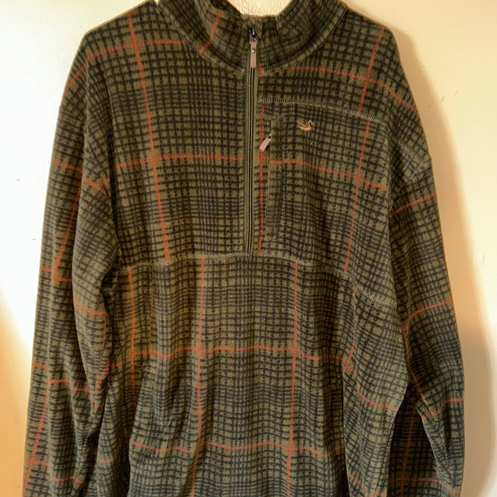 Southern Marsh Olive & Rust Plaid Half-Zip Pullover